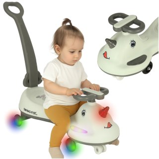 Jeździk grawitacyjny LED Swing FIX S1 skuter z rączką szary max 65kg