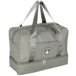Torba podróżna bagaż podręczny do samolotu podróżna turystyczna pojemna uchwyt kieszenie 39x18x30 szara